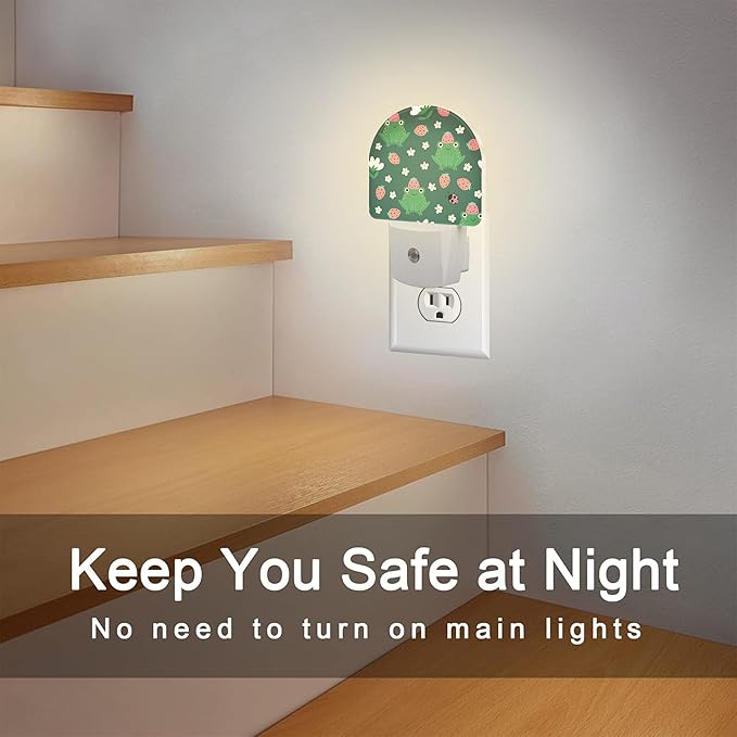 sndheke Strawberry Frogs with Daisies Flowers Night Light Plug into Wall - Image 6