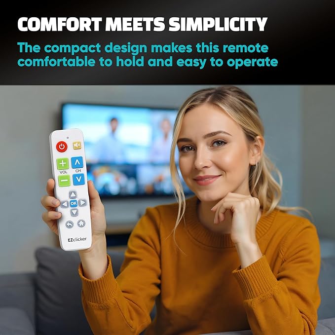EZclicker Plus Big Button Universal TV Remote Simple Easy to Use, Works - Image 6