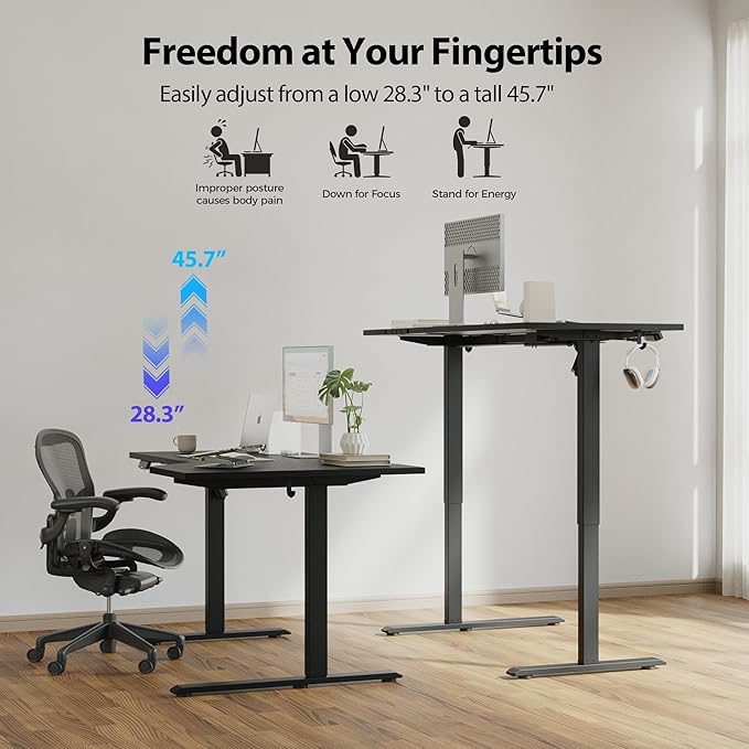 Agilestic Electric Standing Desk, L-Shaped 55 Inches Height Adjustable Desk - Image 6