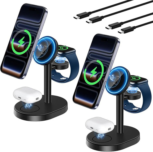 2 Pack Hevanto 2026 3 in 1 Wireless Charging Station by Hevanto