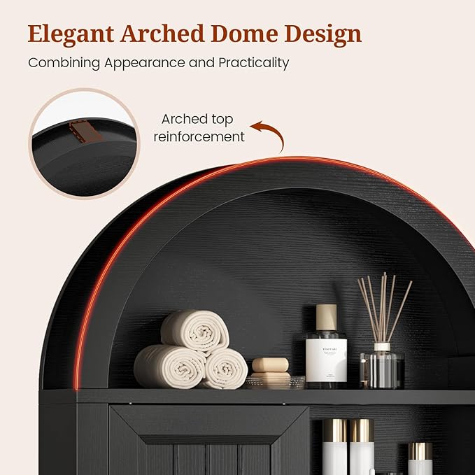 Arched Bathroom Wall Cabinet, 23.6 x 30.3'' Over The Toilet Cabinet - Image 5