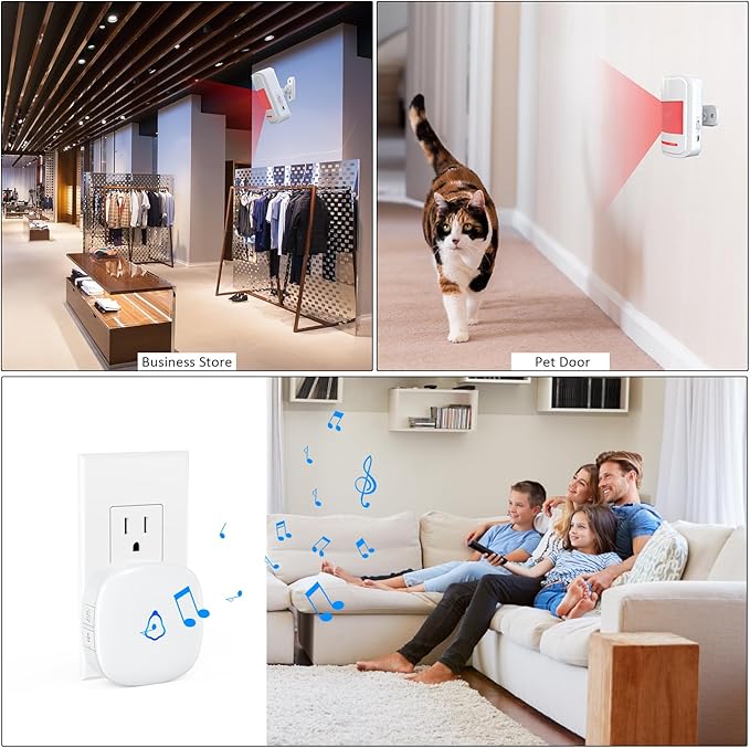 Motion Sensor Door Chime, METAK Wireless Motion Detector Alarm Indoor - Image 5