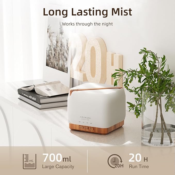 ASAKUKI 700 ml Premium Essential Oil Diffuser, 5 in 1 Ultrasonic Aromatherapy - Image 5