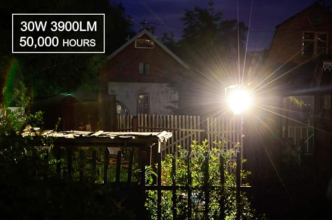 DAKASON 30W LED Flood Light Outdoor, Dusk-to-Dawn Photocell 180° Adjustable - Image 4