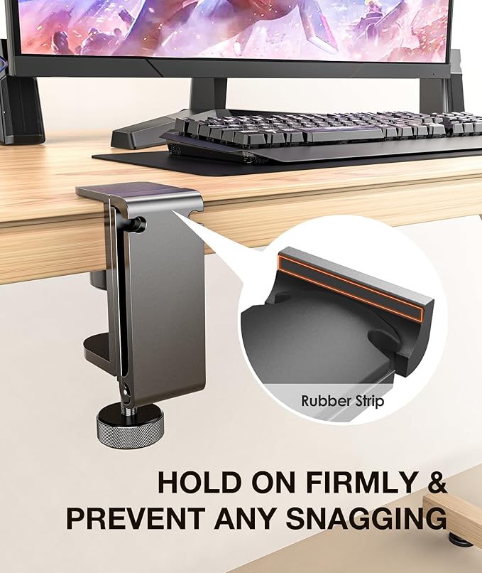 APPHOME Headphone Stand Hook for Desk, Foldable Under Table Headset Holder - Image 3