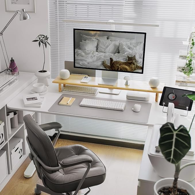ROCDEER Bamboo Dual Monitor Stand Riser - Image 5