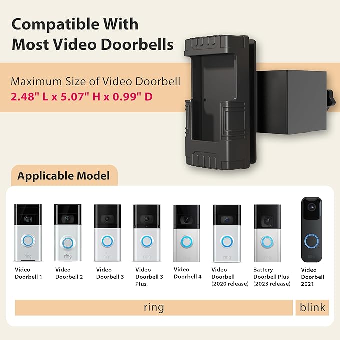 Heart of Tafiti Anti-Theft Video Doorbell Mount, Compatible - Image 2