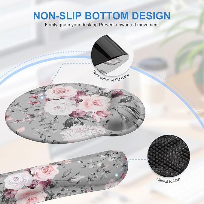 iCasso Large Mouse Pad Wrist Support Set, 4in1 XXL Big Mousepad + Keyboard - Image 6