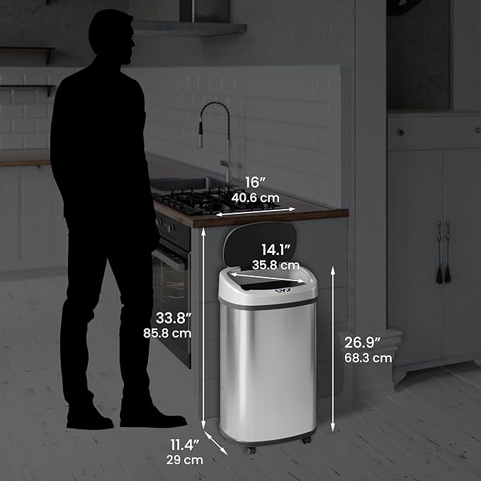 iTouchless SensorCan 50 Liter / 13 Gallon Kitchen Trash Can - Image 7