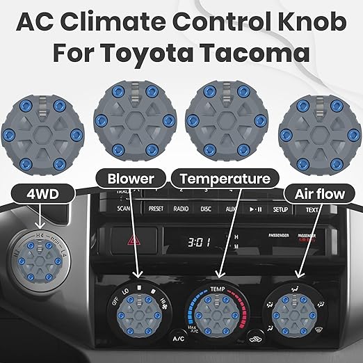 4 Pack - 2nd Gen Tacoma Accessories AC Knob Upgrade - 2005, 2015 Tacoma Climate - Image 7