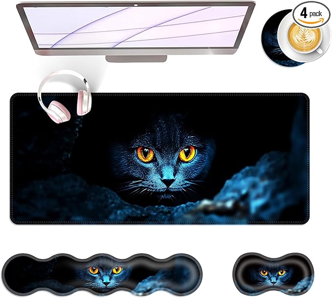 BFUKVOU Large Keyboard Mouse Pad Set, Extended Mouse Pad+Keyboard Wrist Rest by Unknown