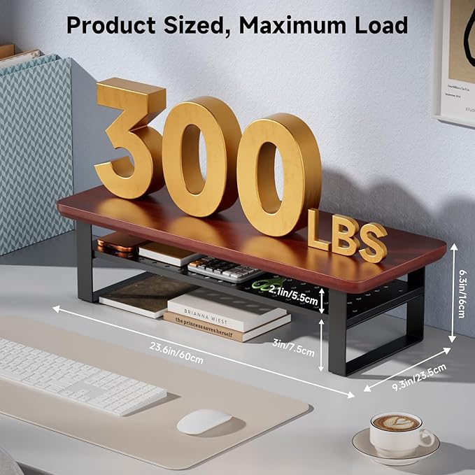 NestNeat Monitor Stand Riser, 24 Inch Computer Monitor Stand - Image 2