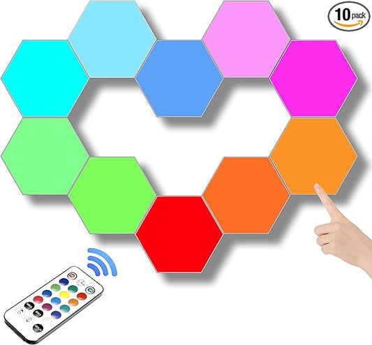 ODISTAR Remote Control Hexagon Wall Light, Smart Wall-Mounted Touch-Sensitive by ODISTAR