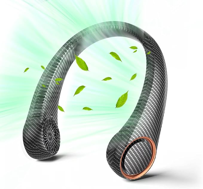 Portable Neck Fan, Hands Free Bladeless 360° Cooling Personal Fan, Wearable by penkou