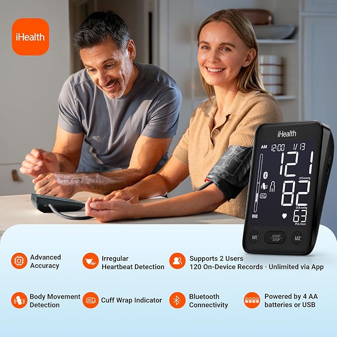 iHealth Accu Blood Pressure Monitor – 4.5" Large LCD, Clinically Accurate - Image 2