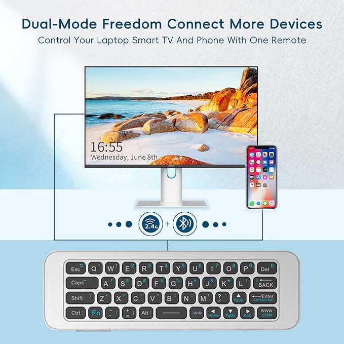 iPazzPort Bluetooth Air Mouse Remote Keyboard, 2.4G Wireless Keyboard Combo - Image 4