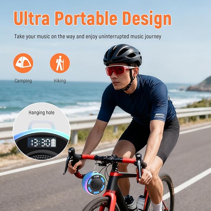 IPX7 Waterproof Shower Bluetooth Speaker, Portable Small Speaker - Image 6
