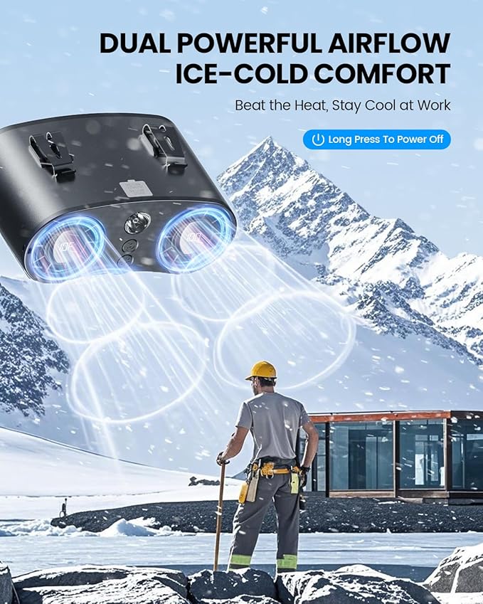 coldSky Portable Waist Fan, Upgraded 10 Speeds Personal Fan Clip On Shirt - Image 2