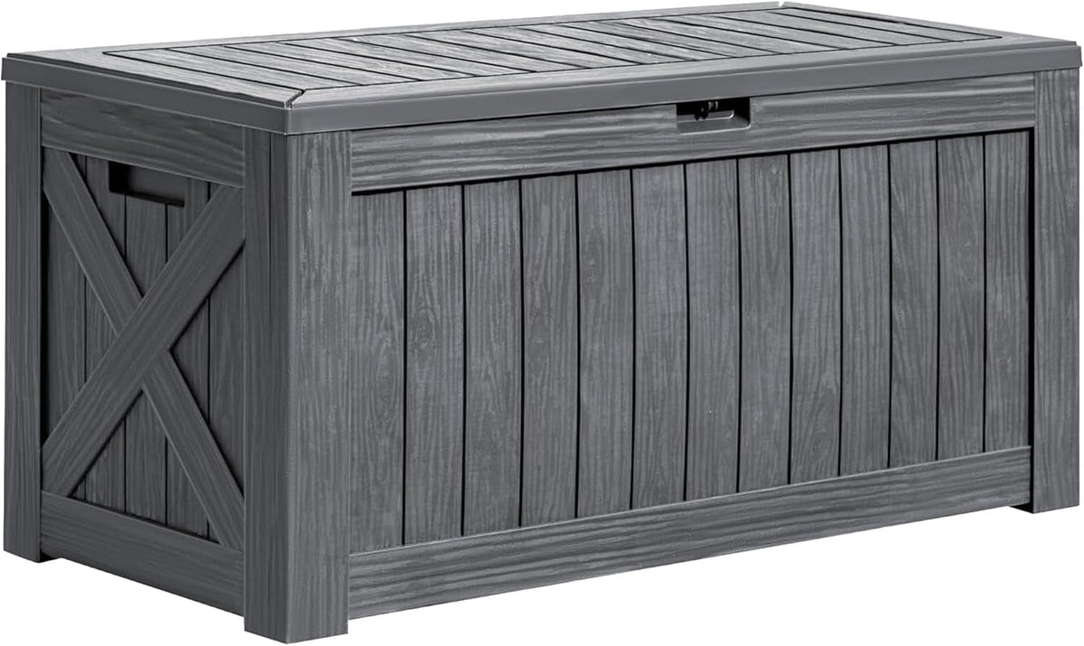 greesum 120 gallon deck box, resin outdoor storage, main product view