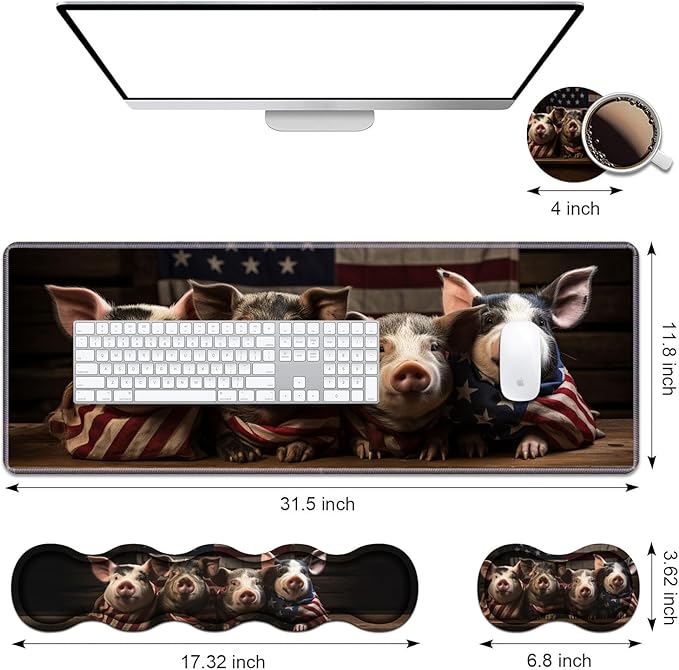 Ergonomic Keyboard Wrist Rest & Mouse Pad Wrist Rest Set, Large XXL Gaming Desk - Image 2
