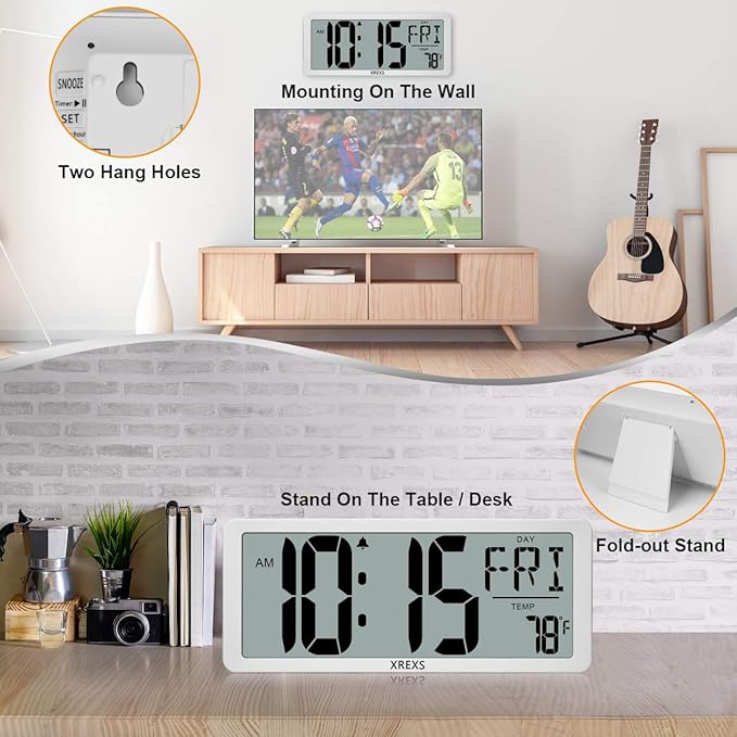 Large Digital Wall Clock, Electronic Alarm Clocks - Image 4