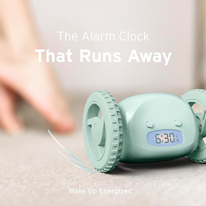 CLOCKY Extra Loud Alarm Clock for Heavy Sleepers on Wheels Rolls Runs Away - Image 5