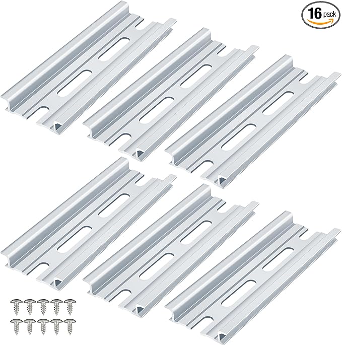 VAMRONE 6 Piece Aluminum DIN Rails, 4 Inches Long, 35mm Wide, 7.5mm High by VAMRONE