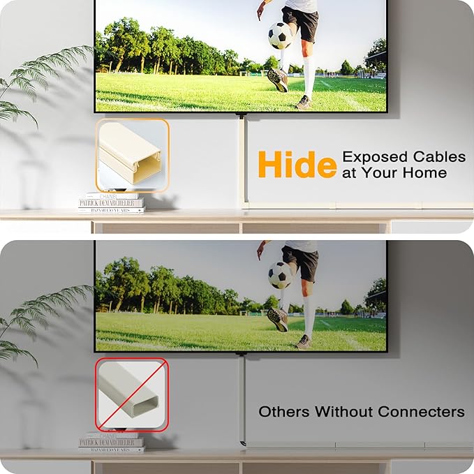 Delamu 157in Cord Hider, Cord Cover Wall Cable Management, Paintable Wire Cover - Image 4