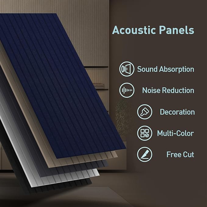 UMIACOUSTICS 6 Packs Acoustic Panel, 47.2 x 23.6 Inches Decorative Sound Proof - Image 4