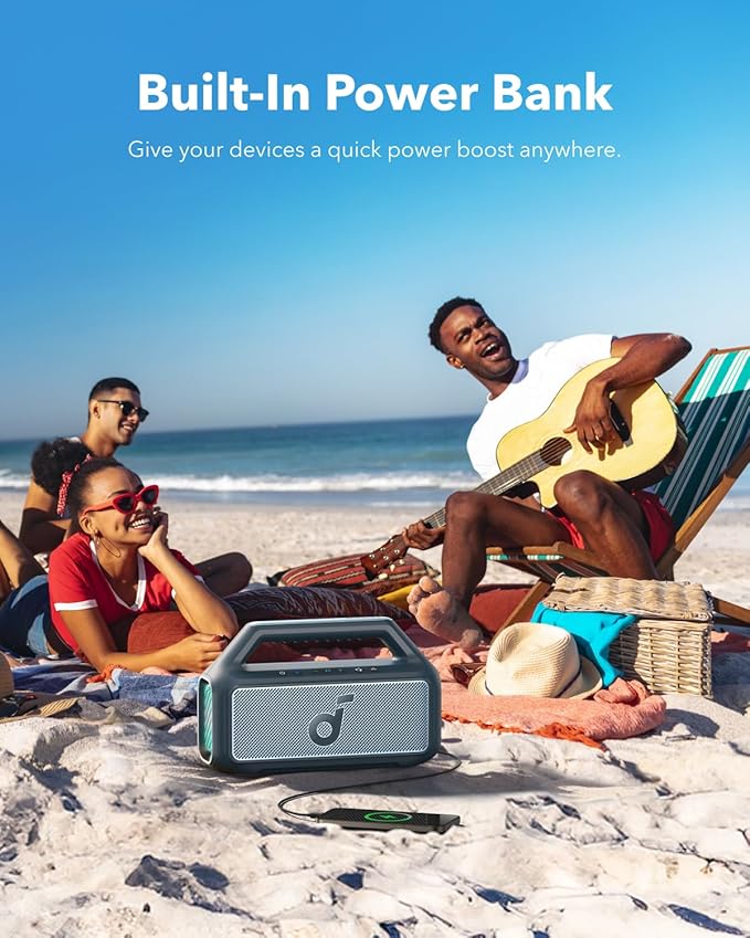Soundcore Boom 2 by Anker, Outdoor Speaker, BassUp 2.0, 24H Playtime, IPX7 - Image 7
