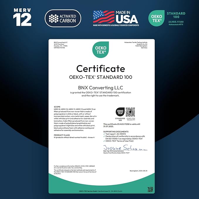 BNX TruFilter 20x25x1 MERV 12 Odor Defense AC Furnace Air Filter - Image 6