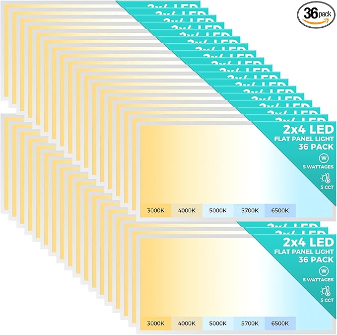 Aphyni 36 Pack 2x4 LED Flat Panel Light, Bright 9100LM Flush Mount Office by Aphyni