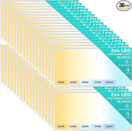 Aphyni 36 Pack 2x4 LED Flat Panel Light, Bright 9100LM Flush Mount Office by Aphyni