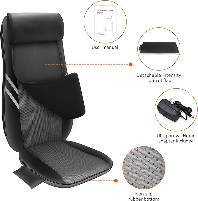 Snailax Back Massager with Heat, Shiatsu Massage Seat Cushion, 8 Flexible Nodes - Image 6