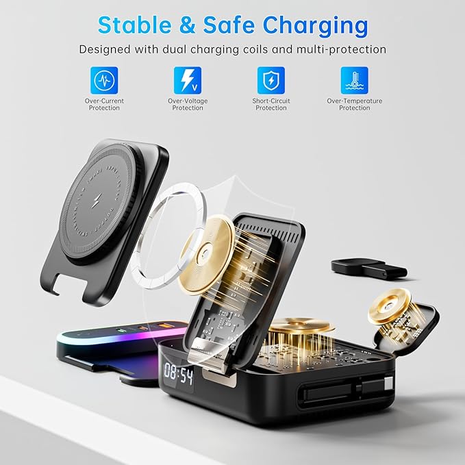 Qi2 Wireless Charger 8in1 Magnetic Wireless Charger Fast Charging Station - Image 2
