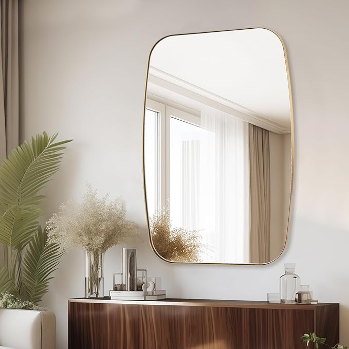 Oval Mirrors for Bathroom, Brushed Gold Oblong Bathroom Wall Mounted Modern - Image 5