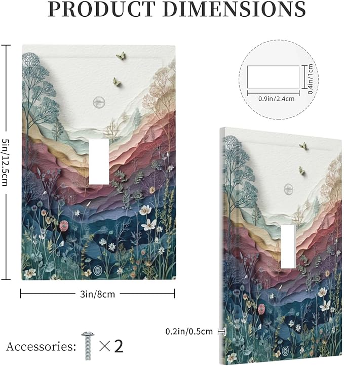 Bvtewkhz Butterfly Nature Floral Plant Leaves 1 Gang Single Toggle Wall Plate - Image 5