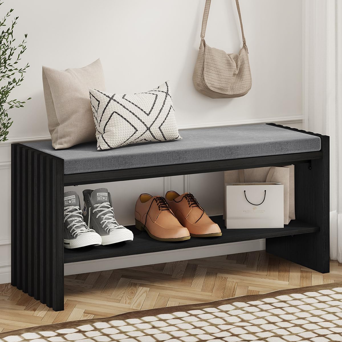 bon augure entryway shoe bench with storage &, main product view