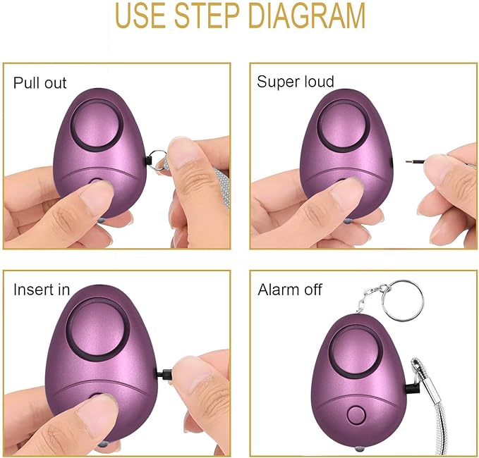 KOSIN Safe Sound Personal Alarm, 6 Pack 140DB Personal Security Alarm Keychain - Image 5