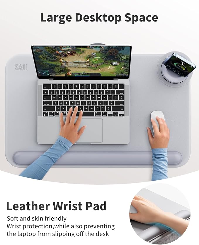 SAIJI Laptop Lap Desk for Bed—Fits Up to 17" Laptops & MacBook, Lightweight - Image 2