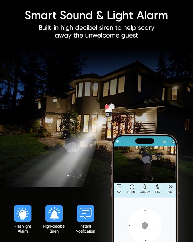 VSTARCAM 2K Smart Outdoor Surveillance Camera, AI Detection & Real-Time View - Image 6