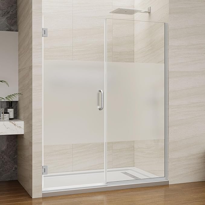 Pivot Swing Shower Door, Adjustable Width 58.9-60" W x 74" H Semi-Frameless by ViivppaiShowerDoors