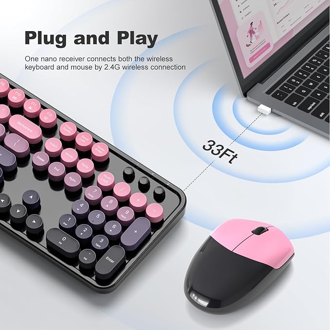 MOFII Wireless Keyboard and Mouse Combo, Full Size 2.4G Plug and Play - Image 2
