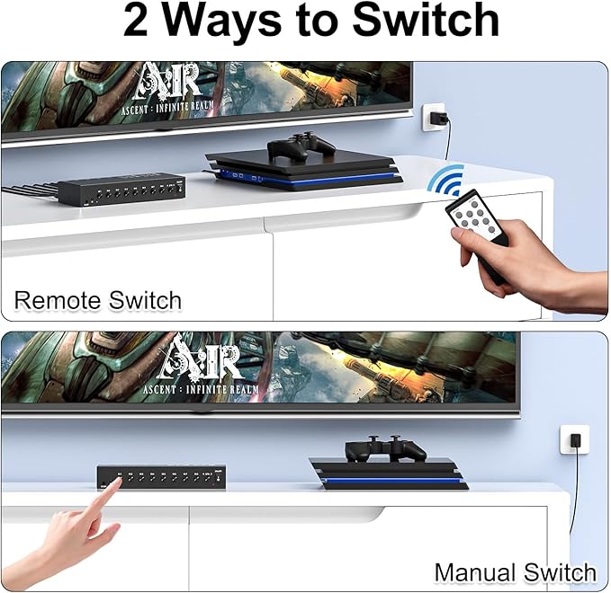 Azduou 4 AV Inputs + 4 HDMI 2.0 Inputs to HDMI Converter - Image 3