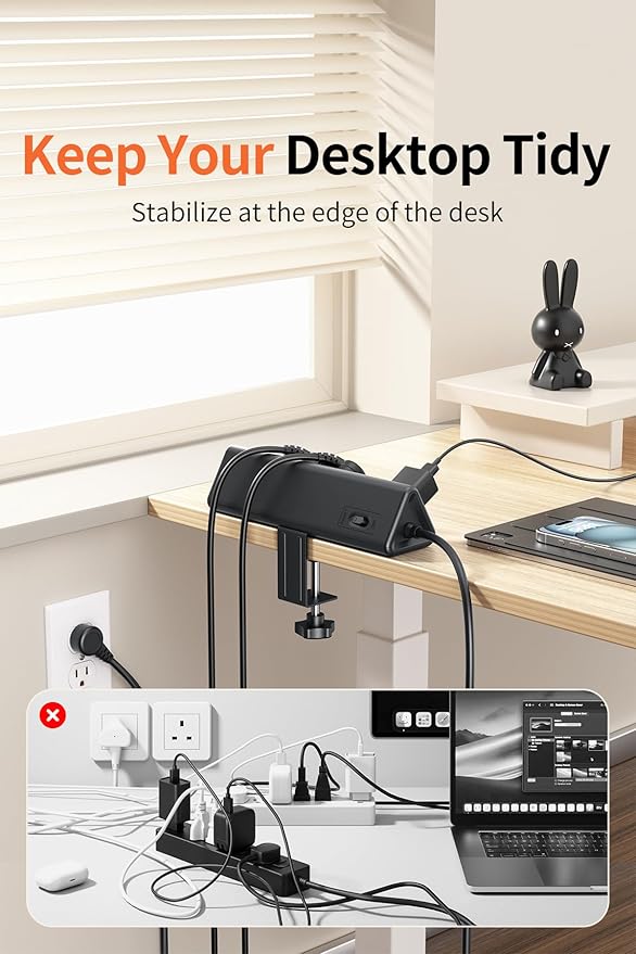6.5 FT Desk Clamp Power Strip - Image 4