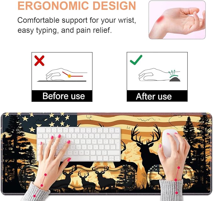 Ergonomic Keyboard Wrist Rest & Mouse Pad Wrist Rest Set, Large XXL Gaming Desk - Image 5