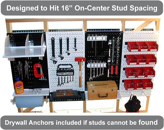 Wall Control Pegboard Organizer 4 ft. Metal Pegboard Standard Tool Storage Kit - Image 11