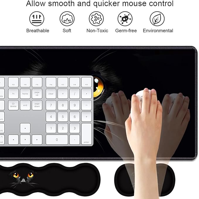 4 in 1 Ergonomic Keyboard Wrist Rest & Mouse Pad Wrist Rest Set, Large XXL - Image 3