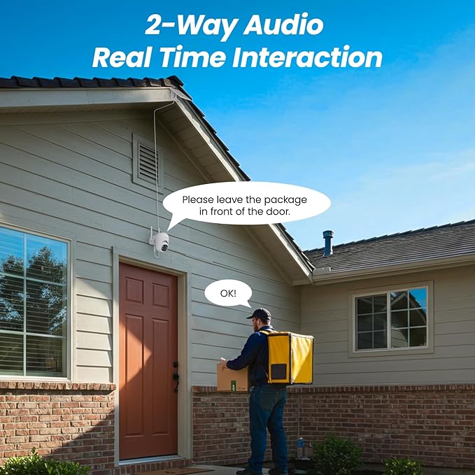 2K Cameras for Home Security-2.4G WiFi Outdoor Camera Wireless Solar/Battery - Image 5