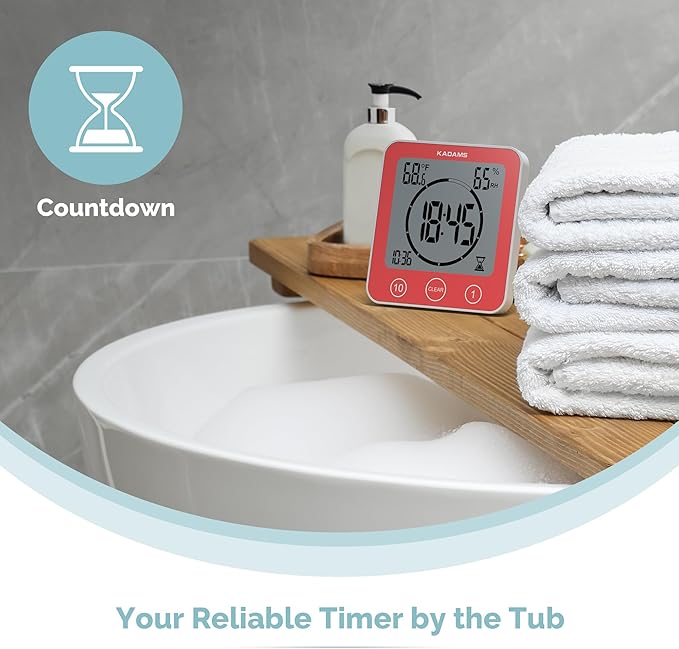KADAMS Shower Clock Waterproof Bathroom Timer – Digital Wall Clock - Image 3